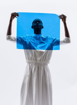 Blue studio shot